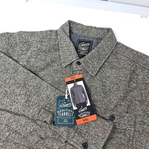 NWT Grayers Heritage Flannel Button Down Shirt Heavy Cotton Mens Size‎ 2XL Gray.
